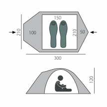 Палатка Btrace Talweg 2+, зеленая